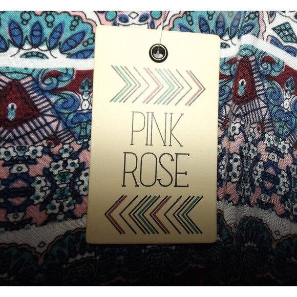 Pink Rose S multicolor striped sleeveless dress, New with tags, Rayon - Picture 4 of 5